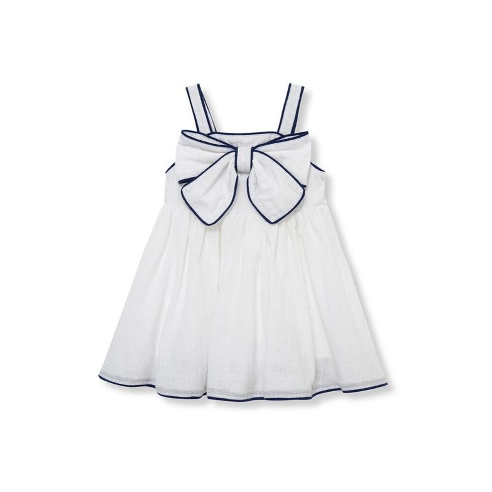 Habitual Girls Piped Bow Front Dress, White
